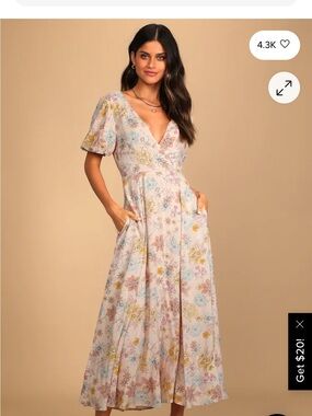 Flourishing Feelings Pink Floral Print Puff Sleeve Midi Dress